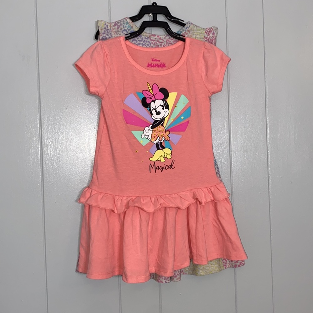 Disney Girl’s Minnie Mouse Short Sleeve Spring Summer Dress Bundle Size 5 NWT